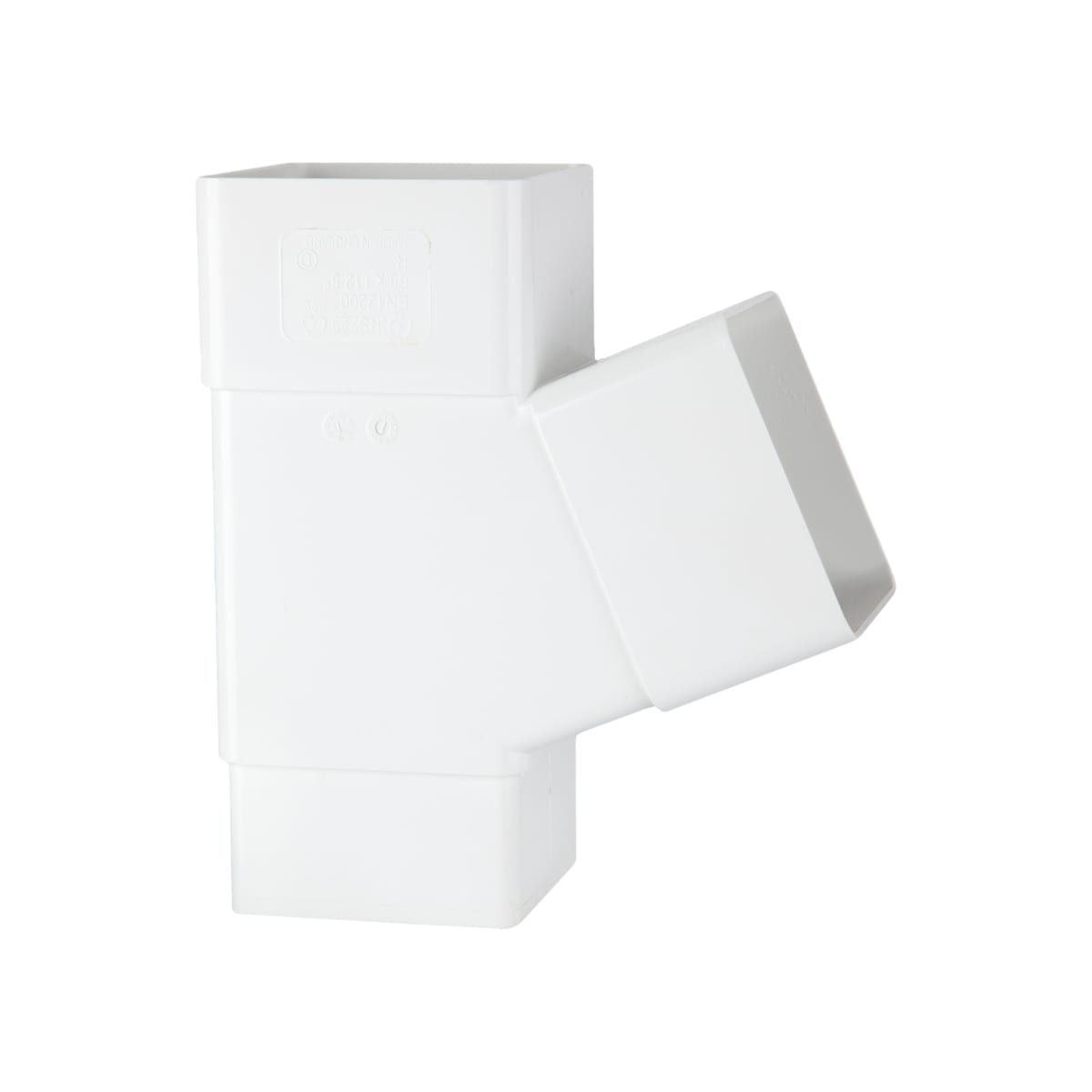 Product image for Polypipe Rainwater Drainage Square Downpipe Branch 65mm W White