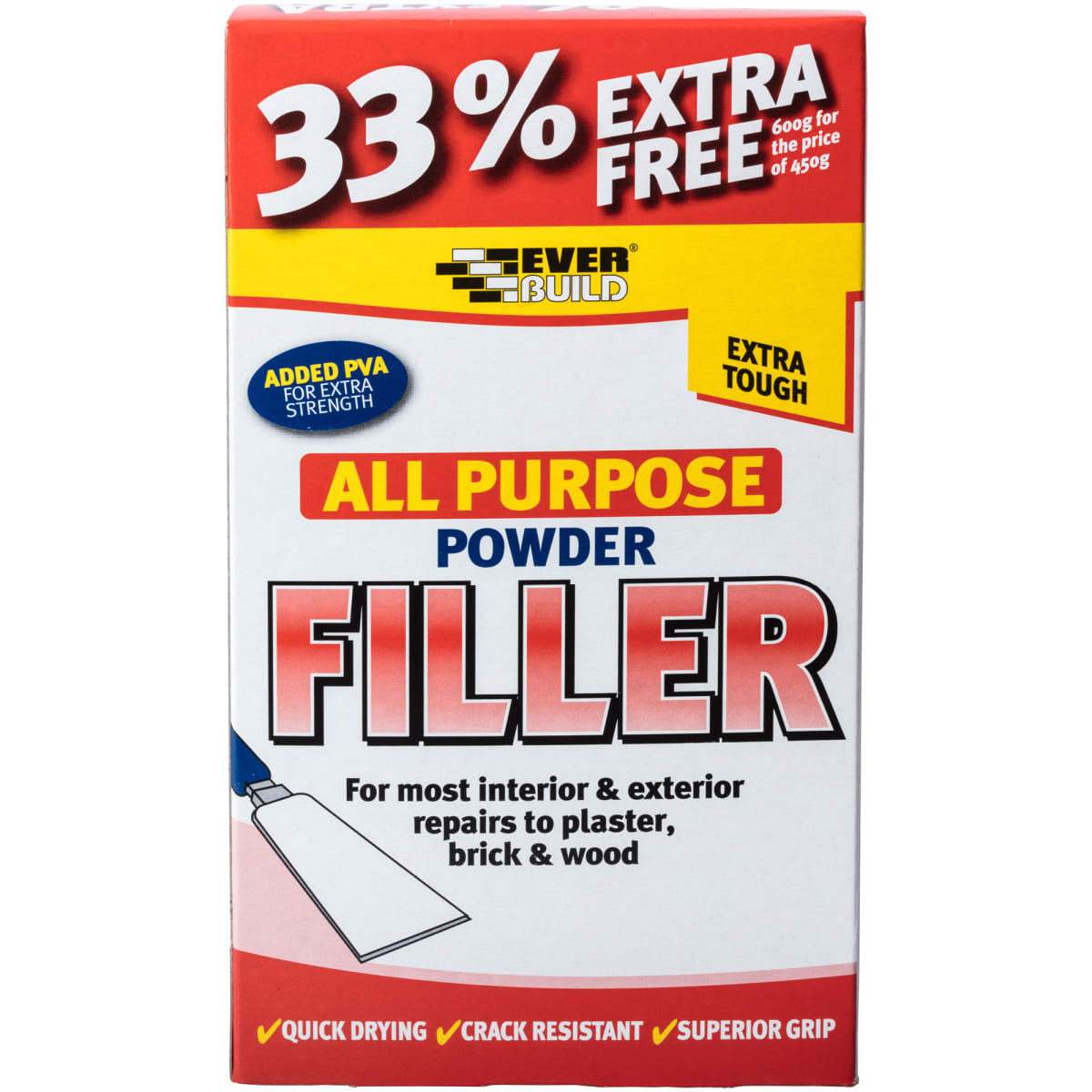 Product image for Everbuild All Purpose Powder Filler 600g White