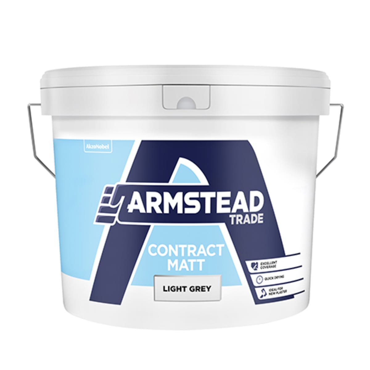 Product image for Armstead Trade Contract Matt Emulsion Paint 10L Light Grey
