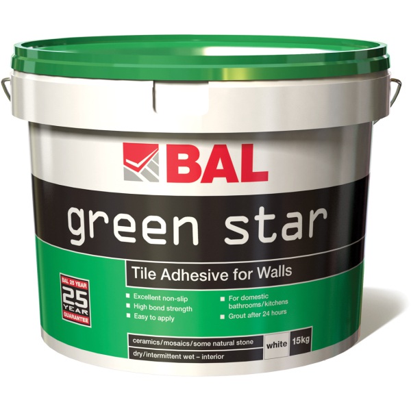 Product image for Bal 10ltr Green Star Tile Adhesive