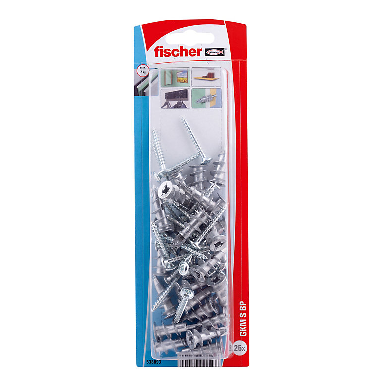 Image of Fischer Self drill Plasterboard fixing (Dia)5mm (L)31mm, Pack of 25