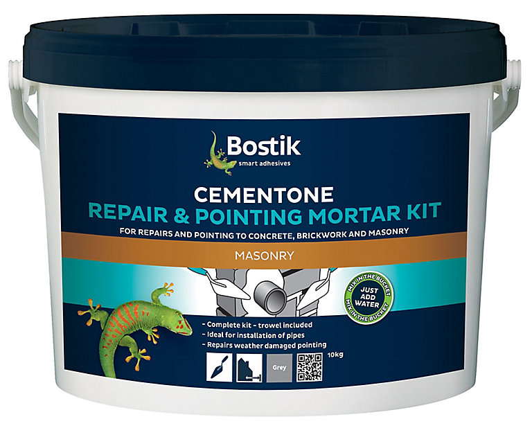 Product image for Bostik Cementone Grey Repair & pointing kit, 10kg Tub