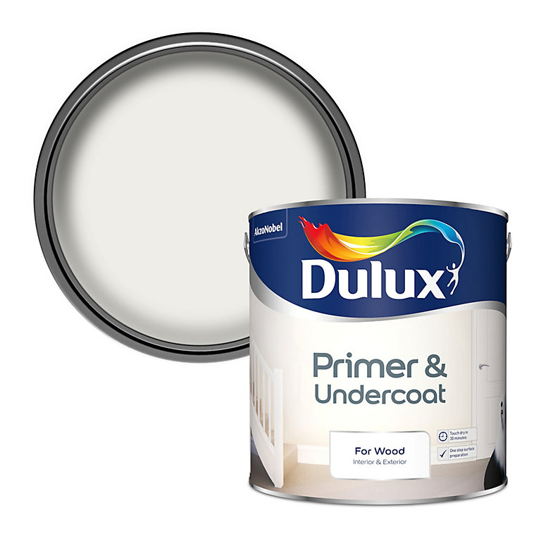 Image of Dulux Wood White Wood Primer & undercoat, 2.5L