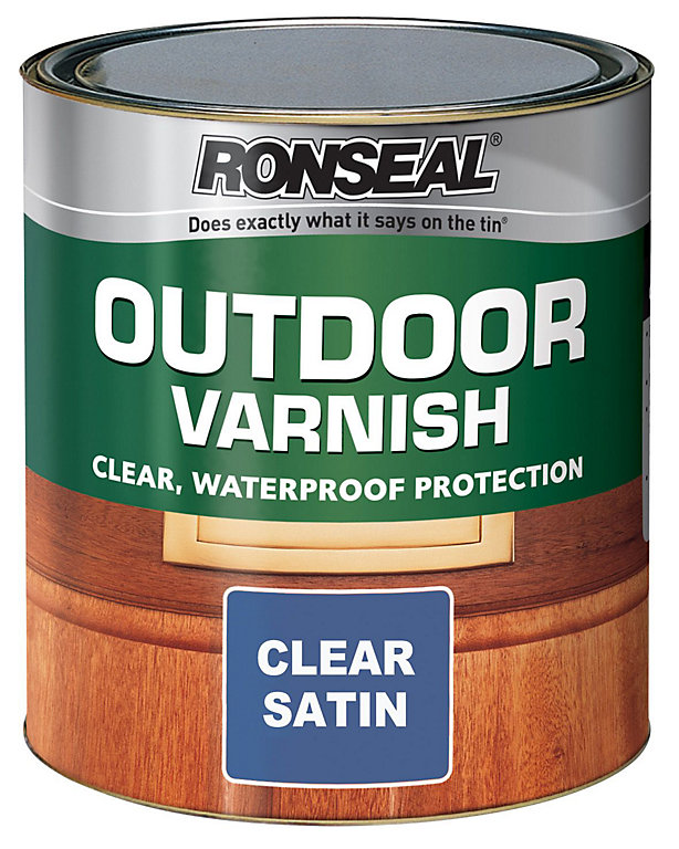 Product image for Ronseal Outdoor Varnish Clear Satin Window frames Wood varnish, 2.5L