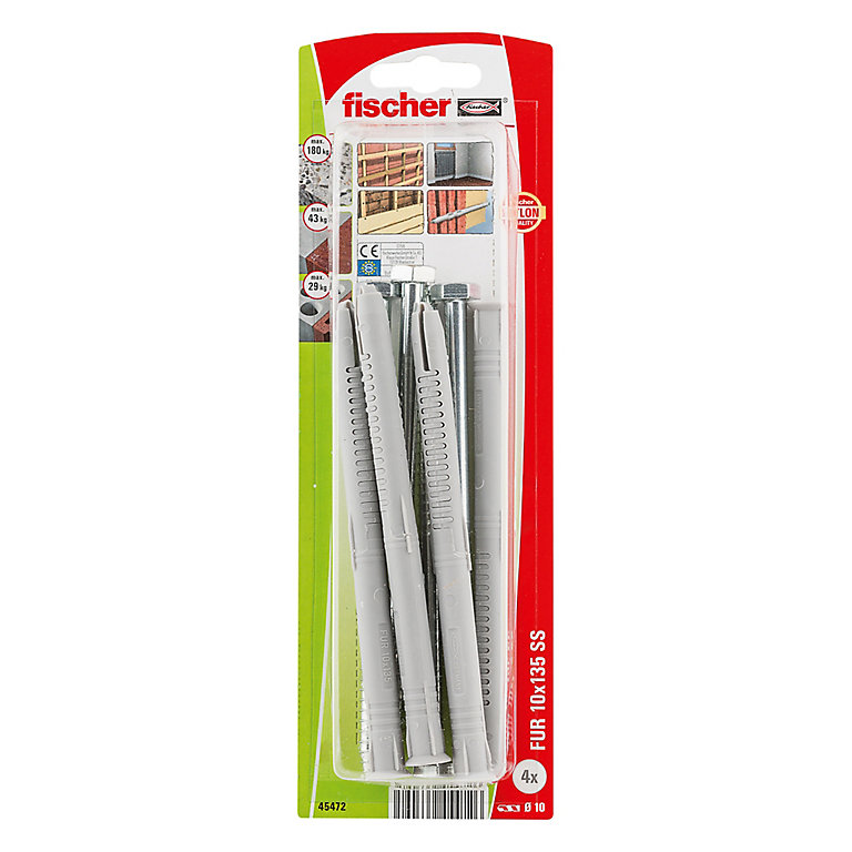 Image of Fischer Countersunk Frame fixing (L)140mm (Dia)10mm, Pack of 4
