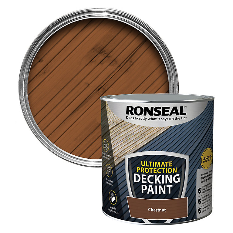 Product image for Ronseal Matt chestnut Decking paint, 2.5L