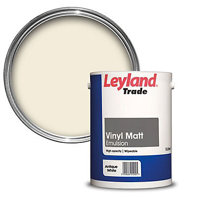 Product image for Leyland Trade Antique white Matt Emulsion paint, 5L