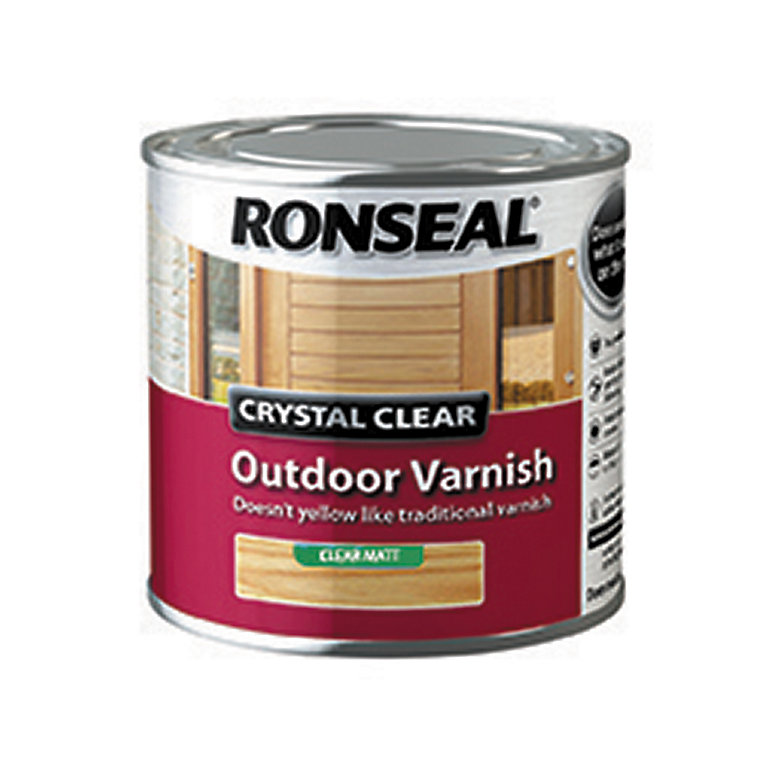 Product image for Ronseal Crystal Clear Outdoor Matt Wood Varnish, 250ml