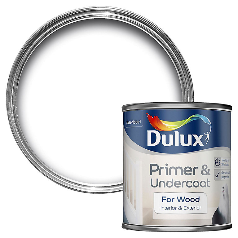 Product image for Dulux Wood White Wood Primer & undercoat, 250ml