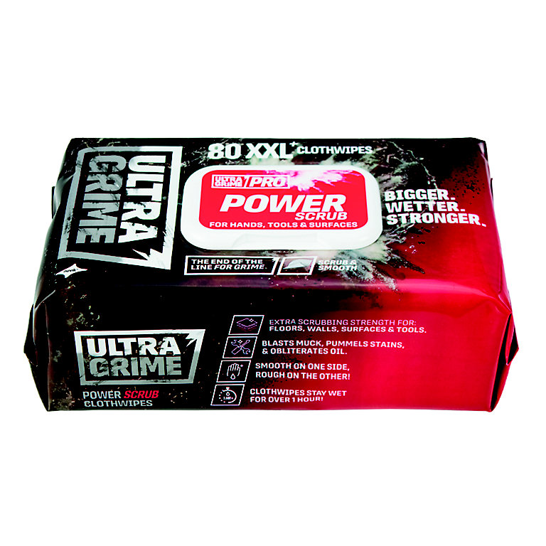 Product image for Ultragrime Pro Power Scrub Unfragranced Multisurface wipes, Pack of 100