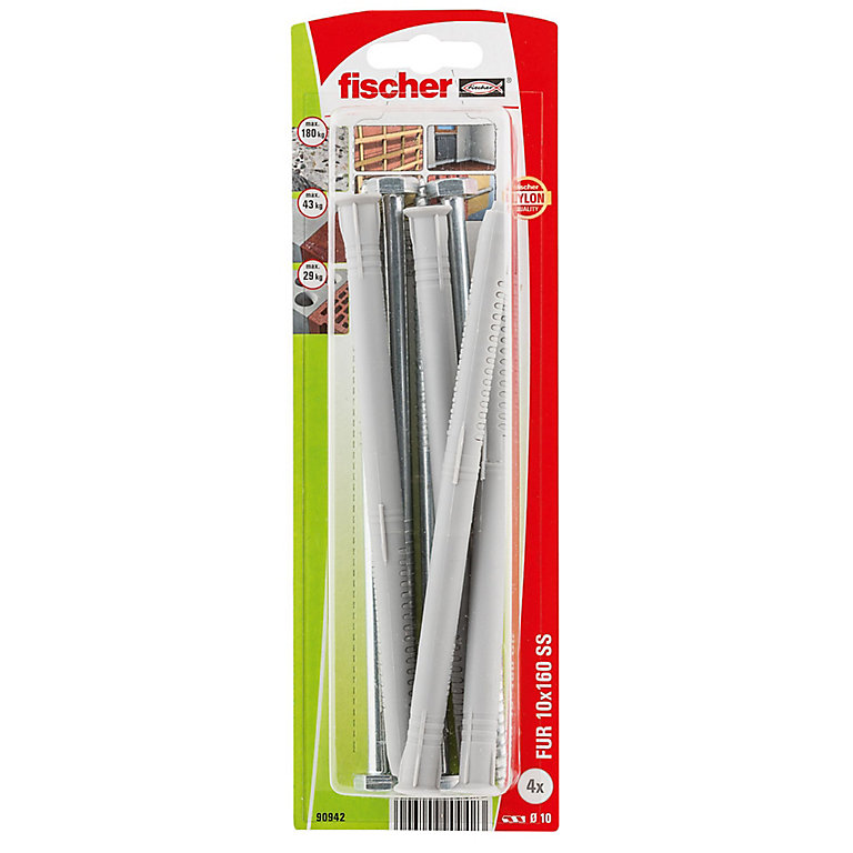 Product image for Fischer Countersunk Frame fixing (L)160mm (Dia)10mm, Pack of 4