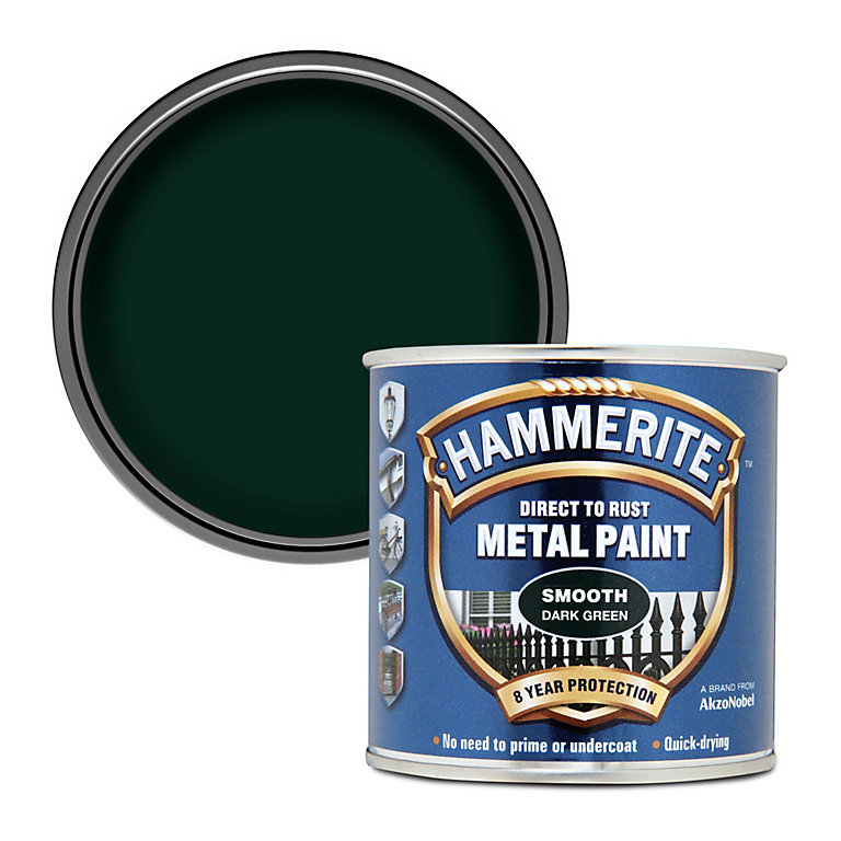 Product image for Hammerite Dark green Gloss Metal paint, 250ml
