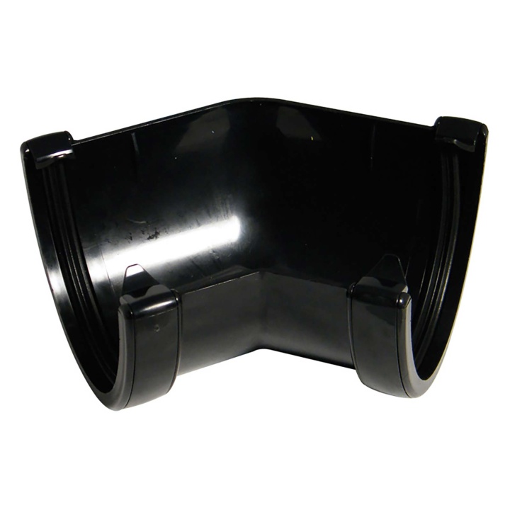 Product image for FloPlast Black Hi-Cap 115mm Half Round 135° Gutter Angle