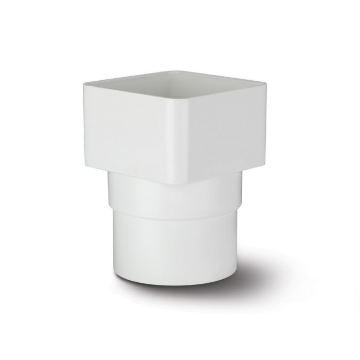 Product image for 65mm Square Downpipe to Round Adaptor White