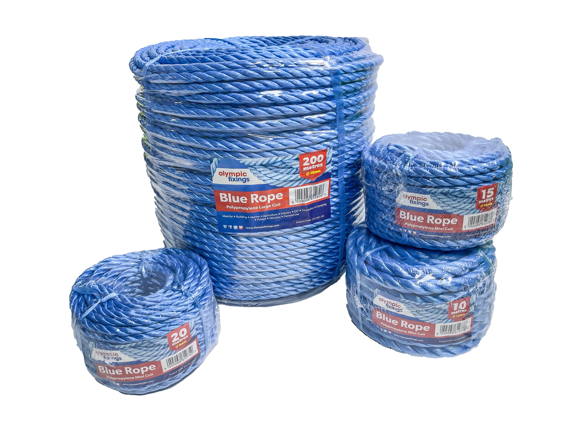 Product image for 6mm x 30m Blue Polypropylene Rope Mini Coil
