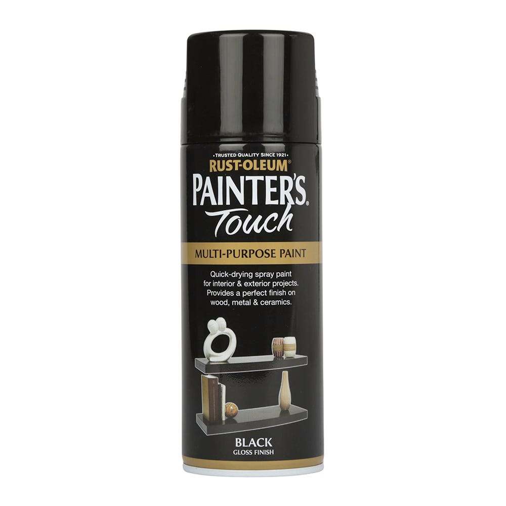 Image of Rust-Oleum Painter's Touch Spray Paint Gloss Black 400ml