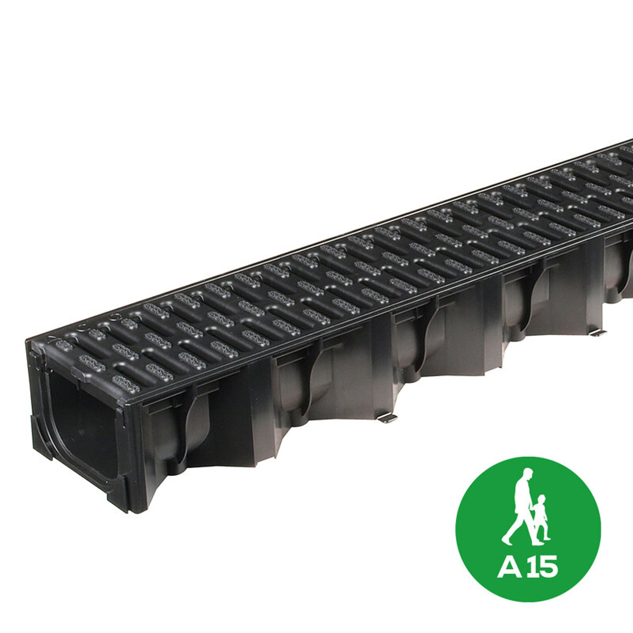Product image for ACO HexDrain Channel A15 Black Plastic Grating 1000mm