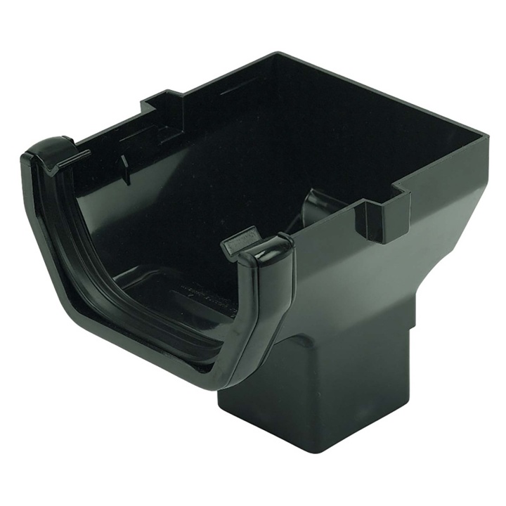Product image for FloPlast Black 114mm Square Line Gutter Stop End Outlet