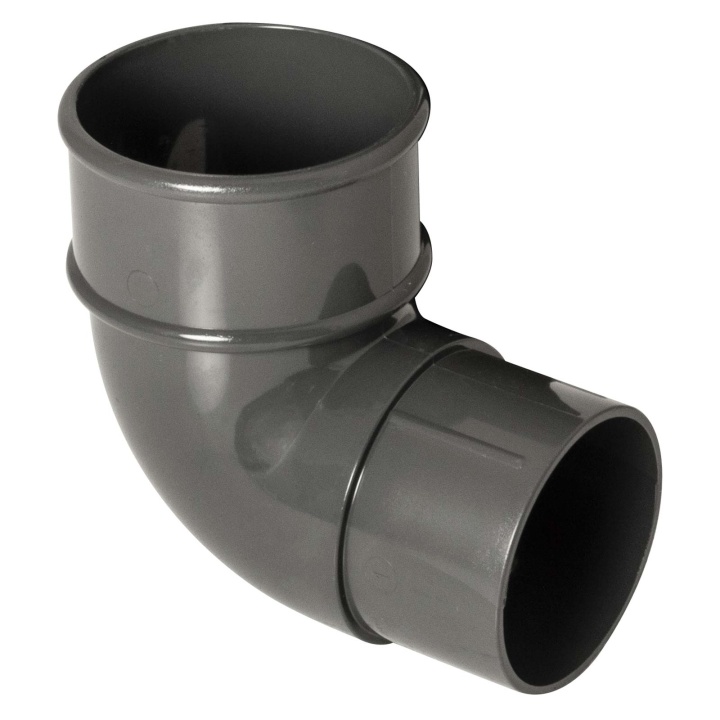 Product image for FloPlast Anthracite Grey 68mm Round Downpipe 92.5° Offset Bend