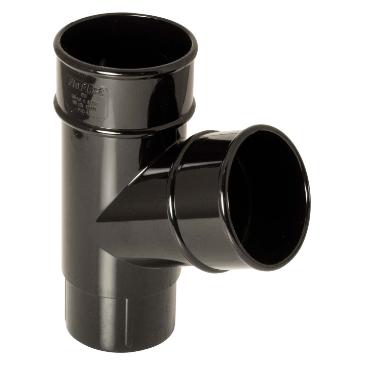 Product image for FloPlast Black 68mm Round Downpipe 67.5° Branch