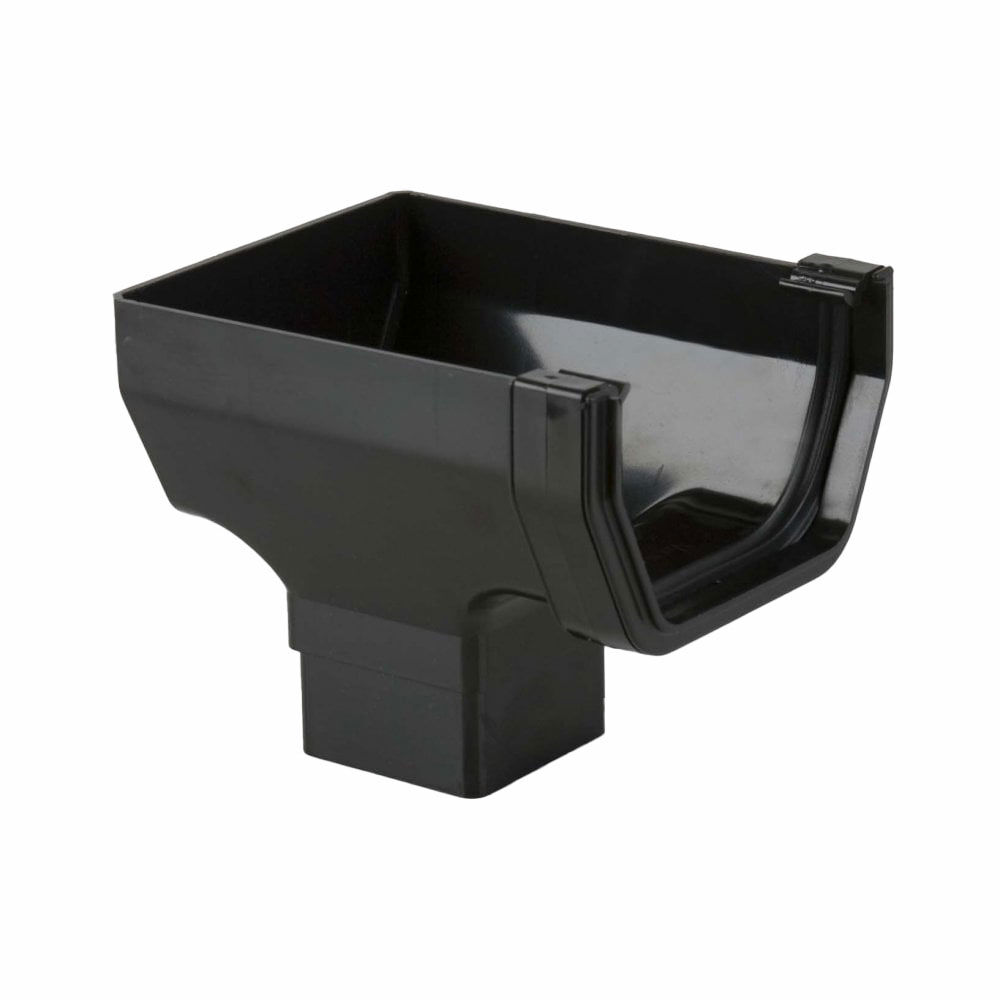 Product image for Square Gutter Stop End Outlet Black 114mm