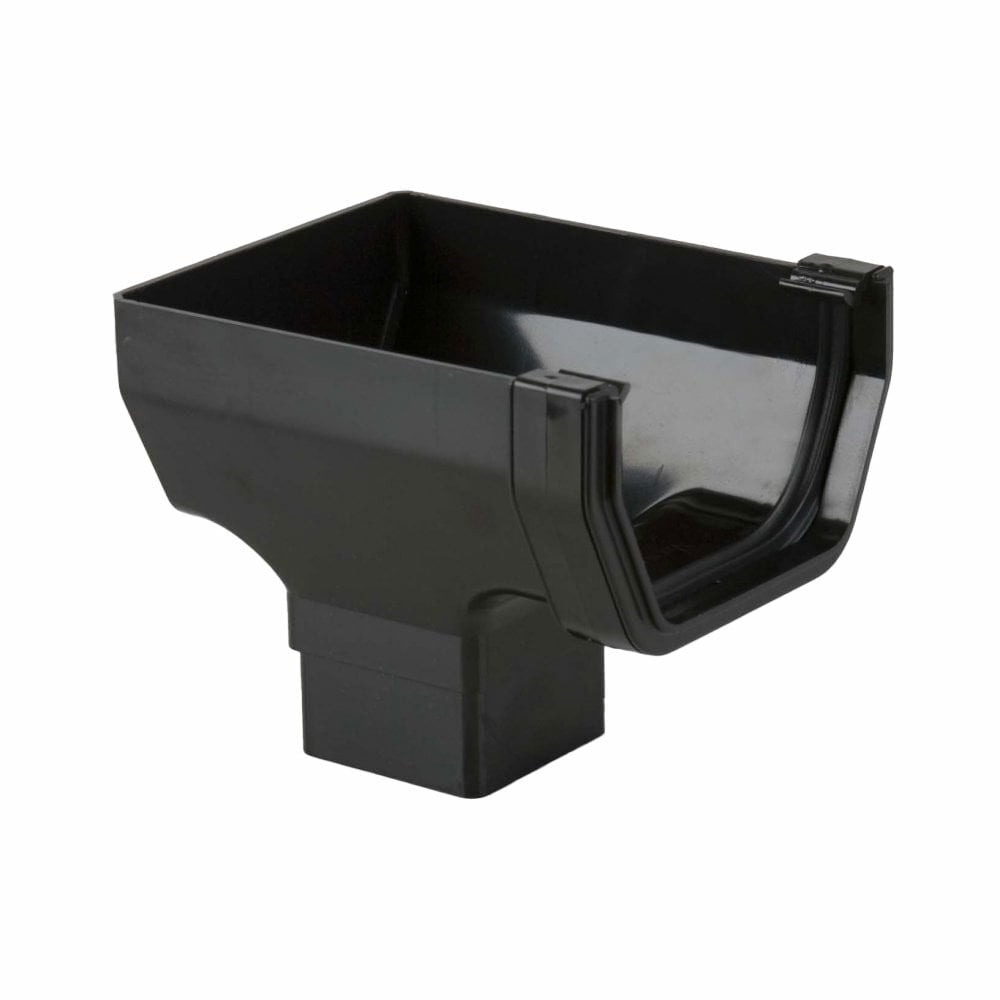 Product image for Square Gutter Stop End Outlet Black 114mm