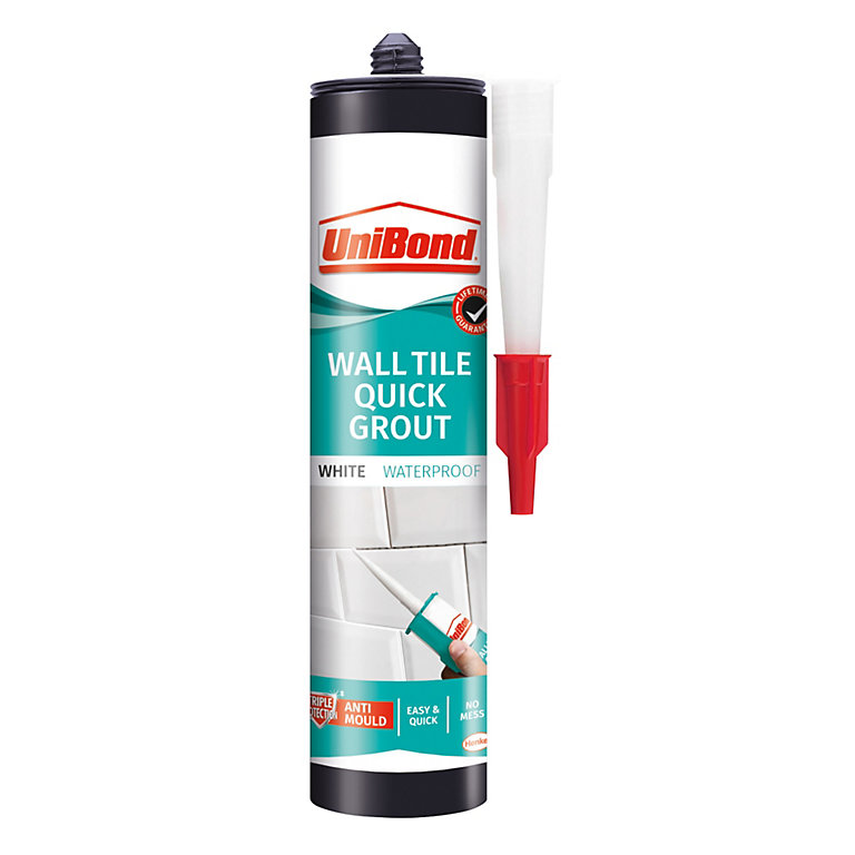 Product image for UniBond UltraForce Quick White Wall tile Grout, 0.46kg Cartridge