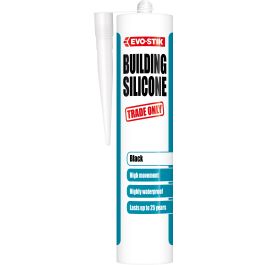 Product image for Evo-Stik 310ml Building Silicone Sealant Black Low Modulus