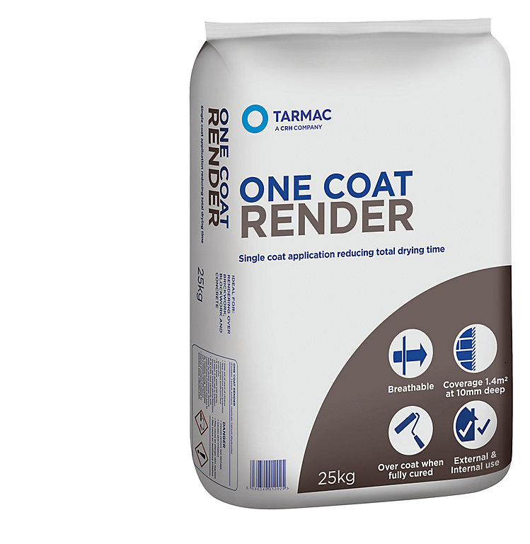 Product image for Tarmac One coat Render, 25kg Bag - Ready mixed