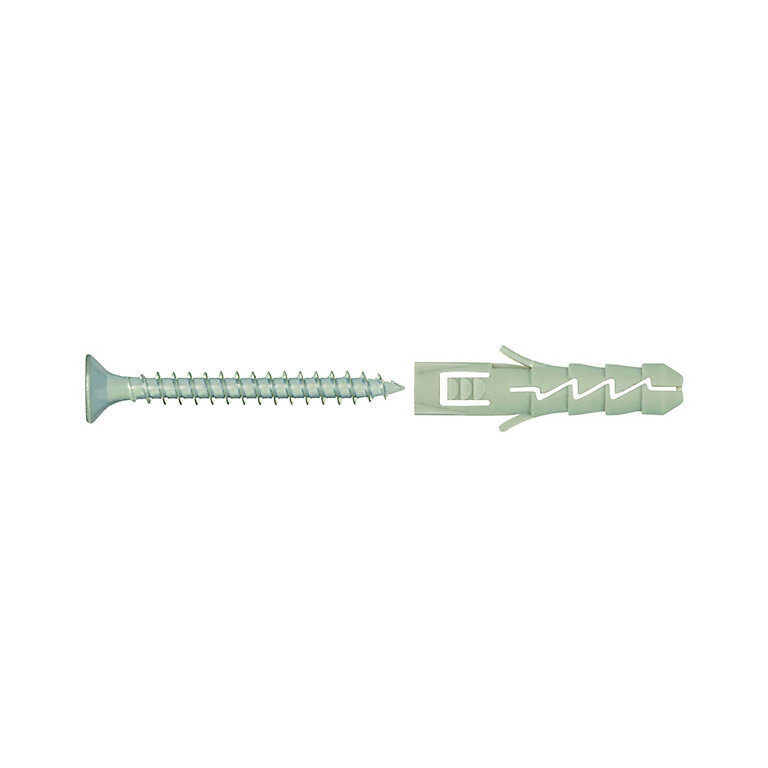 Product image for Diall Grey Nylon Wall plug (Dia)6mm (L)30mm, Pack of 15