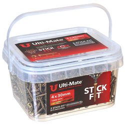 Product image for Ulti-Mate Stick-Fit Woodscrews Tub 4.0 x 30mm