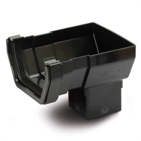 Product image for Square Gutter Stop End Outlet Black 112mm