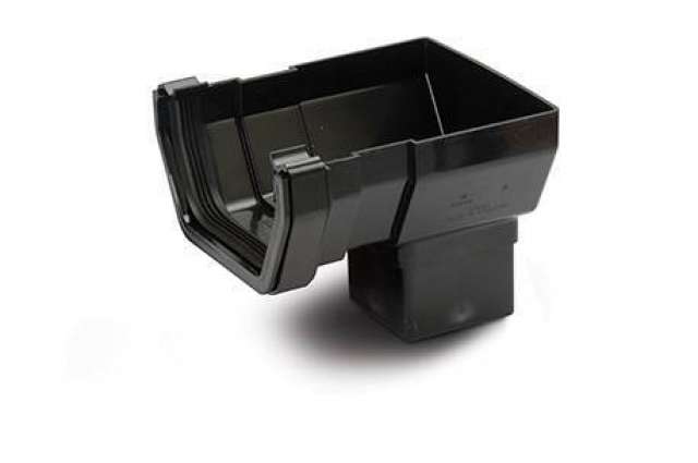 Product image for Square Gutter Stop End Outlet Black 112mm