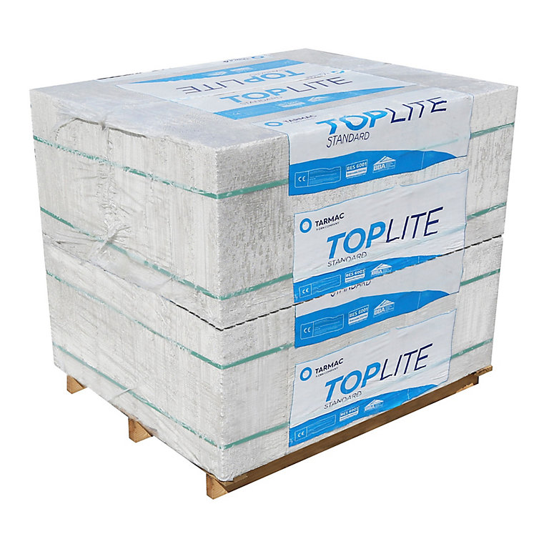Product image for Tarmac Toplite GTI Aircrete Concrete block (L)440mm (H)215mm, Pack of 90