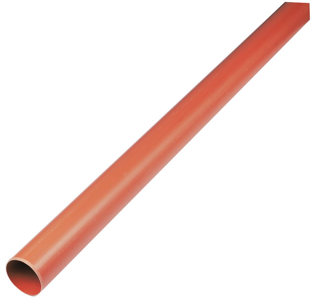 Product image for FloPlast Push-Fit Plain-End Underground Drainage Pipe 110mm x 3m