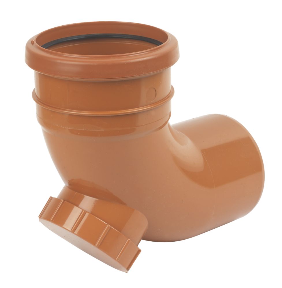 Product image for FloPlast Push-Fit 87.5° Single Socket Access Bend 110mm