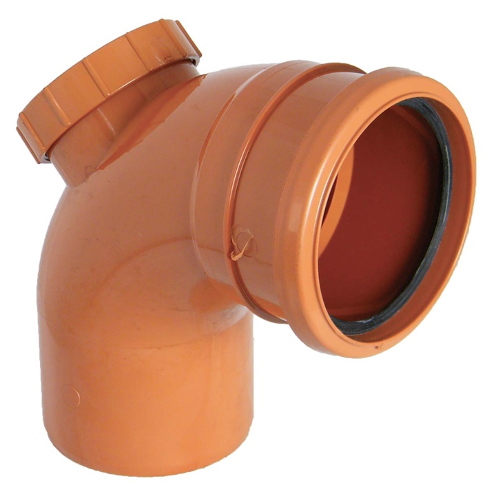 Product image for FloPlast Push-Fit 87.5° Single Socket Access Bend 110mm