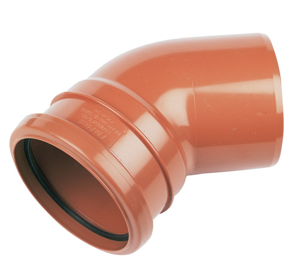 Product image for FloPlast Push-Fit 45° Single Socket Bend 110mm