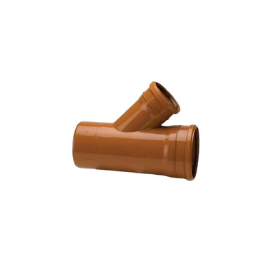 Product image for Polypipe U/G Drain, 160mm, Double Socket, Unequal Junction, 45 Degree