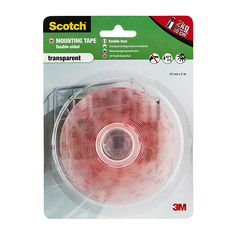 Scotch Transparent Mounting Tape (L)5m (W)19mm