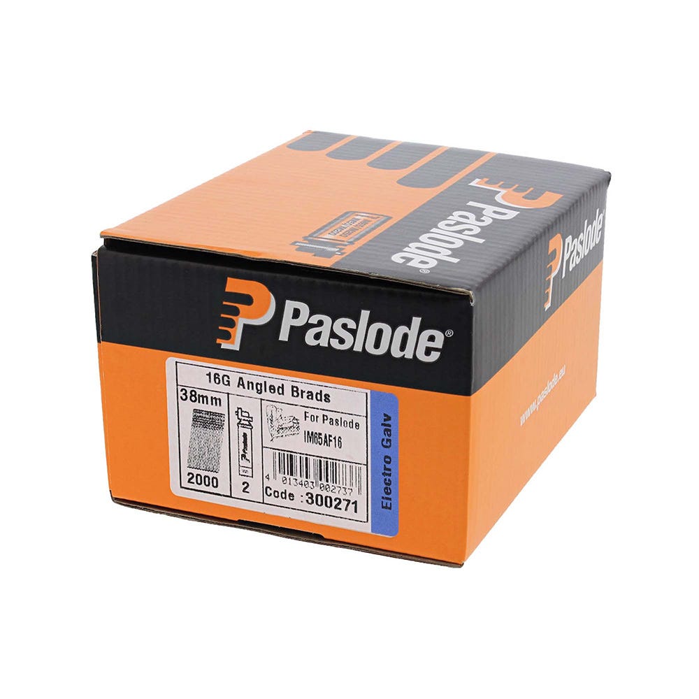 Image of Paslode 38mm Galvanised Angled Brads & Fuel Pack of 2000