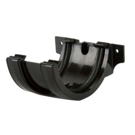 Image of Brett Martin BR044B 112mm Round Gutter Joint / Union Bracket Black