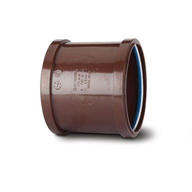 Product image for Polypipe Soil & Vent 110mm Brown Double Socket Slip Collar