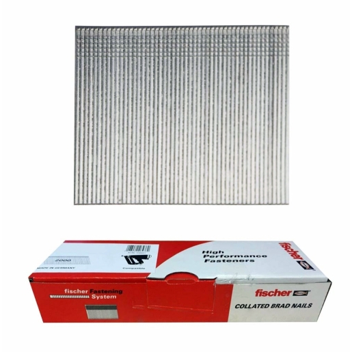 Product image for Fischer 16G Galvanised 45mm Straight Brad Nails BX 2000 (No Gas)