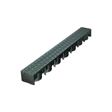 Image of Polypipe Domestic Channel Drain, 1m, With Guard, Plastic Grate