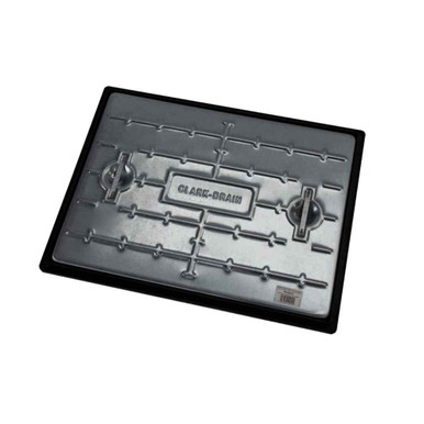 Product image for Clark Manhole Cover, Galvanized Top/Poly Frame, Single Seal, 600mm x 450mm, 10t