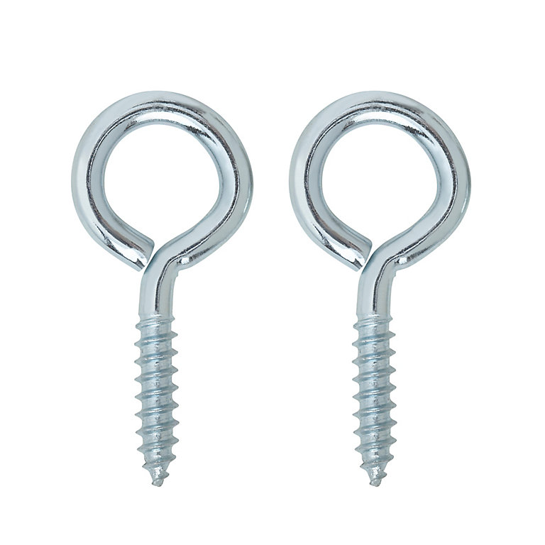 Product image for Zinc-plated Metal Large Screw eye (L)60mm, Pack of 2
