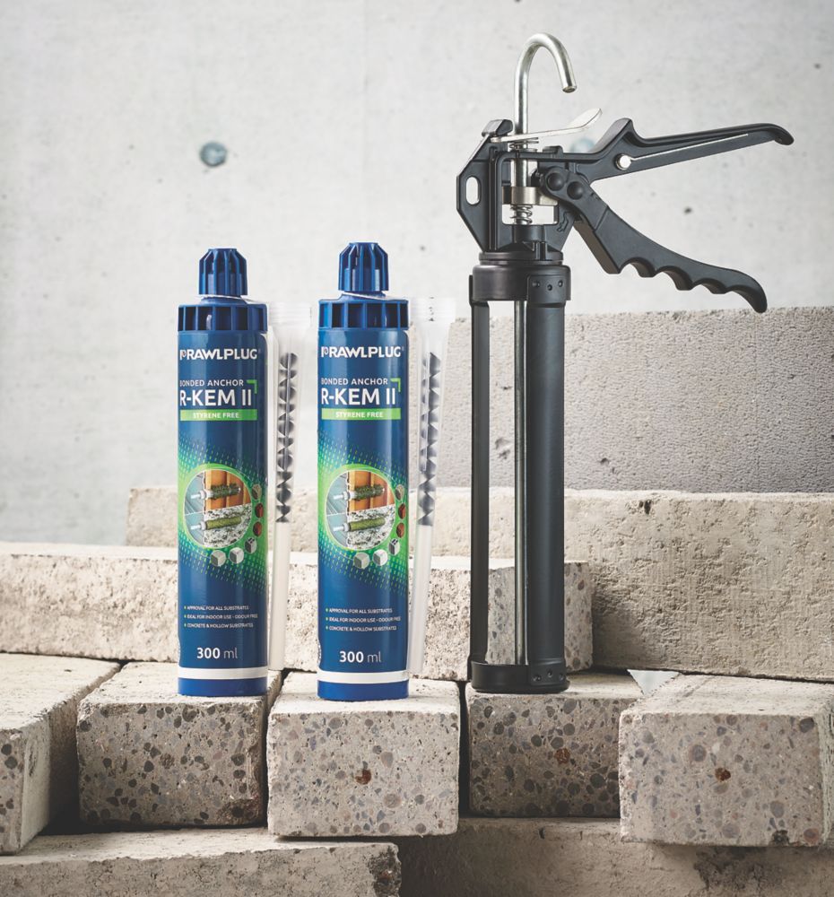 Product image for Rawlplug R-KEM-II-300-P2G6N Resin & Heavy Duty Gun 2 x 300ml
