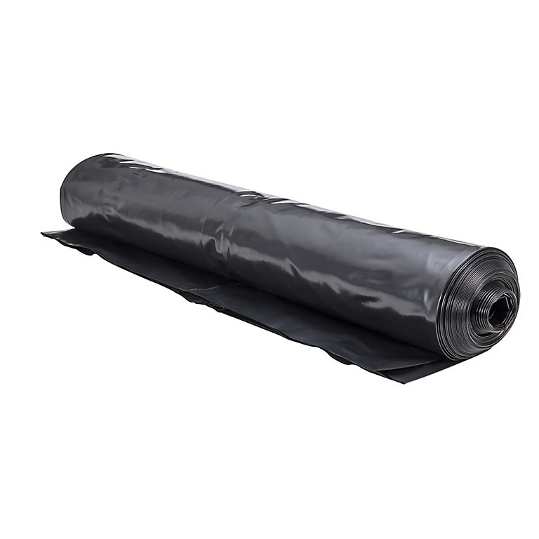Product image for Capital Valley Plastics Ltd Black 300 Micron Damp proof membrane, (L)15m (W)4m