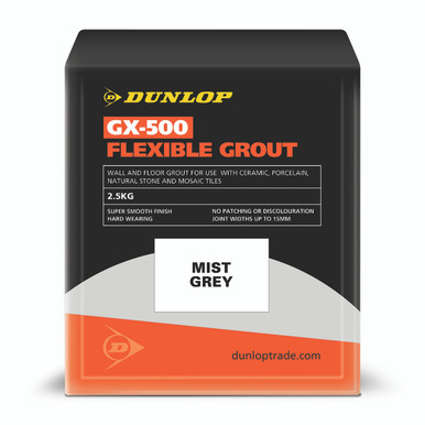 Product image for Dunlop GX-500 Flexible Floor &amp; Wall Tile Grout Mist Grey 2.5kg
